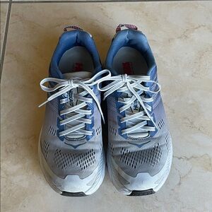 Hoka One One Blue and White Athletic Shoes
